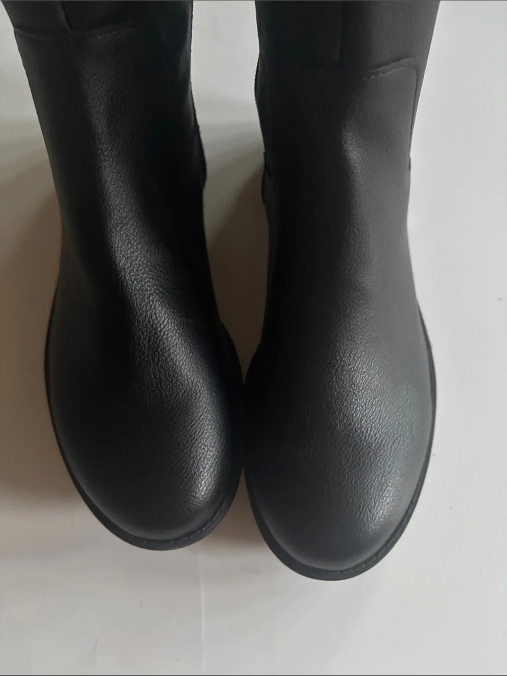 Black  knee high wide calf dual Zip Riding Boots